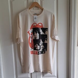 The Rolling Stones Cream and Red Graphic Tee